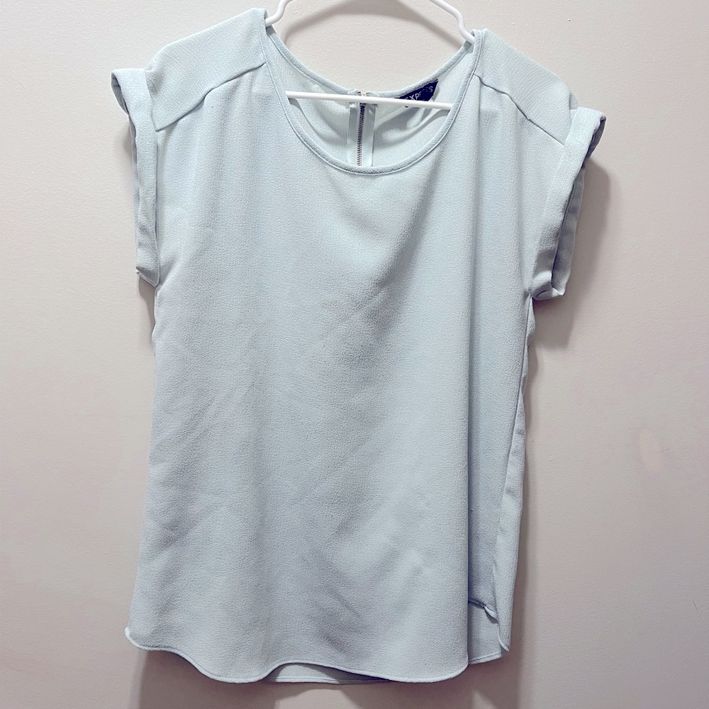 Express short sleeve blouse light mint green
